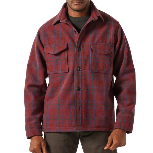 FILSON Seattle Wool Jac Shirt Red Button Warm Layer Mens L USA Made - Picture 11 of 11
