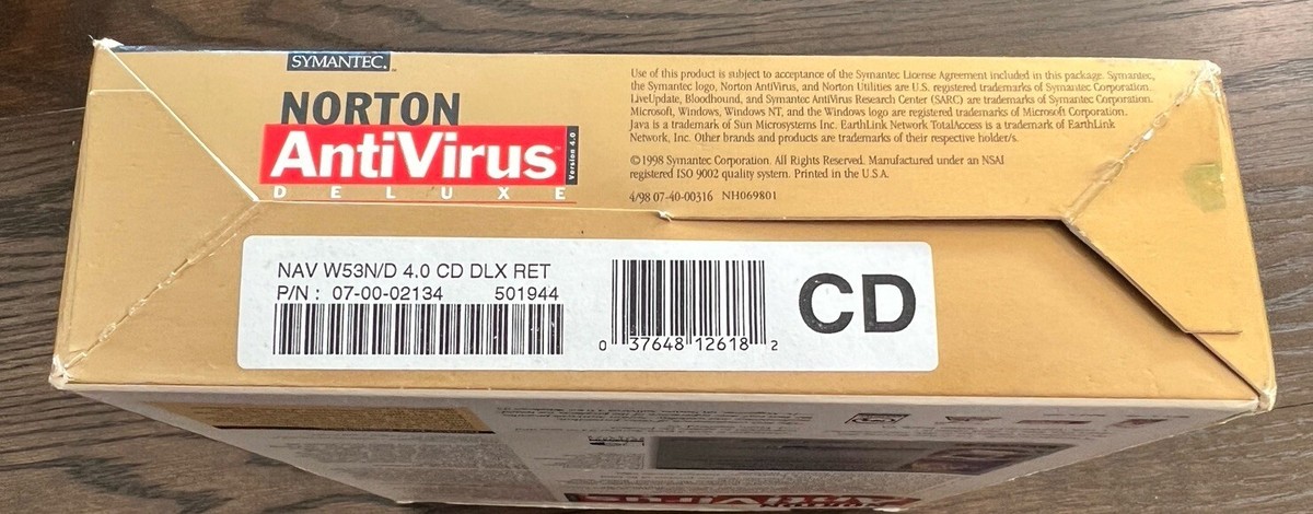 Norton Antivirus Deluxe 4.0 Vintage for Windows NT, Windows 95