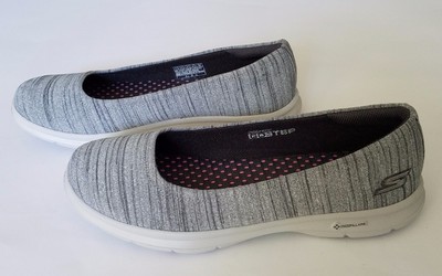 Skechers Womens Performance Go Step Trace Flat Shoes 14222 Gry Size 7 5 9 5 Ebay