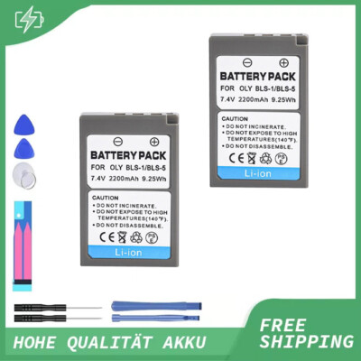 2x Akku 2200mAh für Olympus PS-BLS5 BLS50 BLS-5 BLS-50