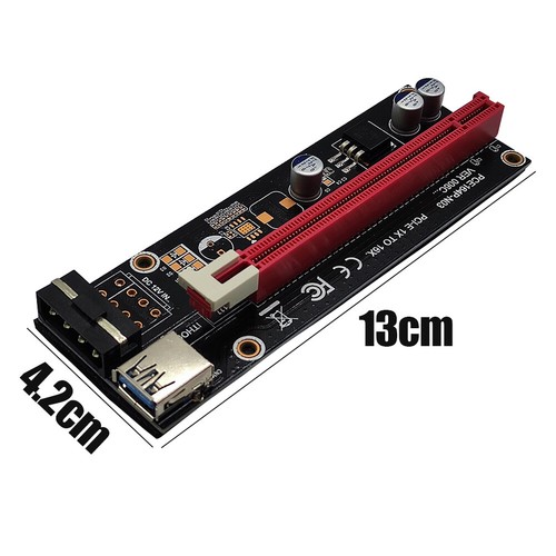 USB3.0 Mini PCI-E Riser SATA to 4/6 Pin 16X PCIE Adapter Card Power Cable for PC - Afbeelding 10 van 11