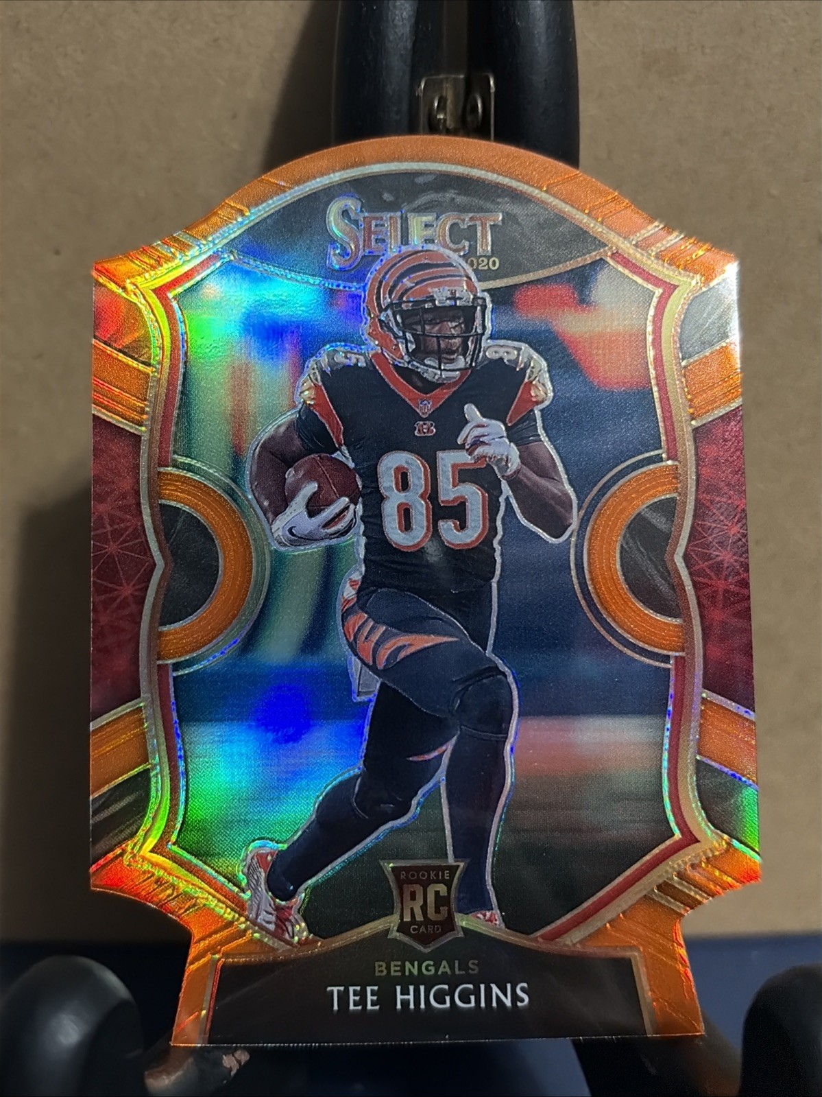 2020 Select Tee Higgins RC Orange Prizm Die Cut Concourse #60 Bengals