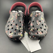 Crocs Kid's Unisex Classic Clog Black/Multi Ditsy Floral Size J2