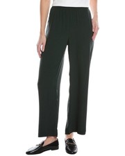 Eileen Fisher Straight Ankle Silk Pant Women's Green 2X
