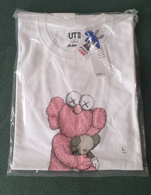 Kaws x Uniqlo T-Shirt 2019 Limited Edition Size L Pink BFF Tee Rare New