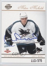2003-04 Pacific Supreme Rookie Auto 110/375 Milan Michalek #136 Auto 4kz