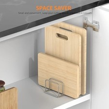 1pc Space-Saving Stainless Steel Pot Lid and Cutting Board Organizer Combo - Hea