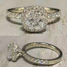 IGI 1.77 CT F VS1 Cushion Cut Lab Grown Diamond Engagement Ring 14K White Gold