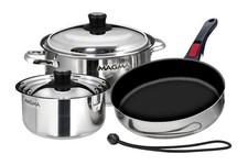 Magma Nesting 7-Piece Induction Compatible Cookware - Stainless : A10-363-2-IND