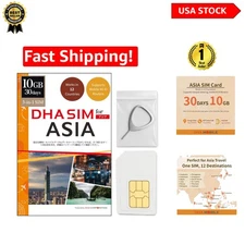 Unlimited Connectivity: 10GB 4G LTE SIM Card for Asia - Works in Japan & More