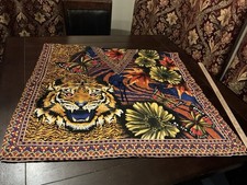 Polyester Dashiki poncho caftan Tiger Flower Butterfly V-neck, drawstring, Great