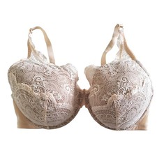 ThirdLove 24/7 Lace Contour Plunge Bra Beige Nude Underwire 40E Removable Pads