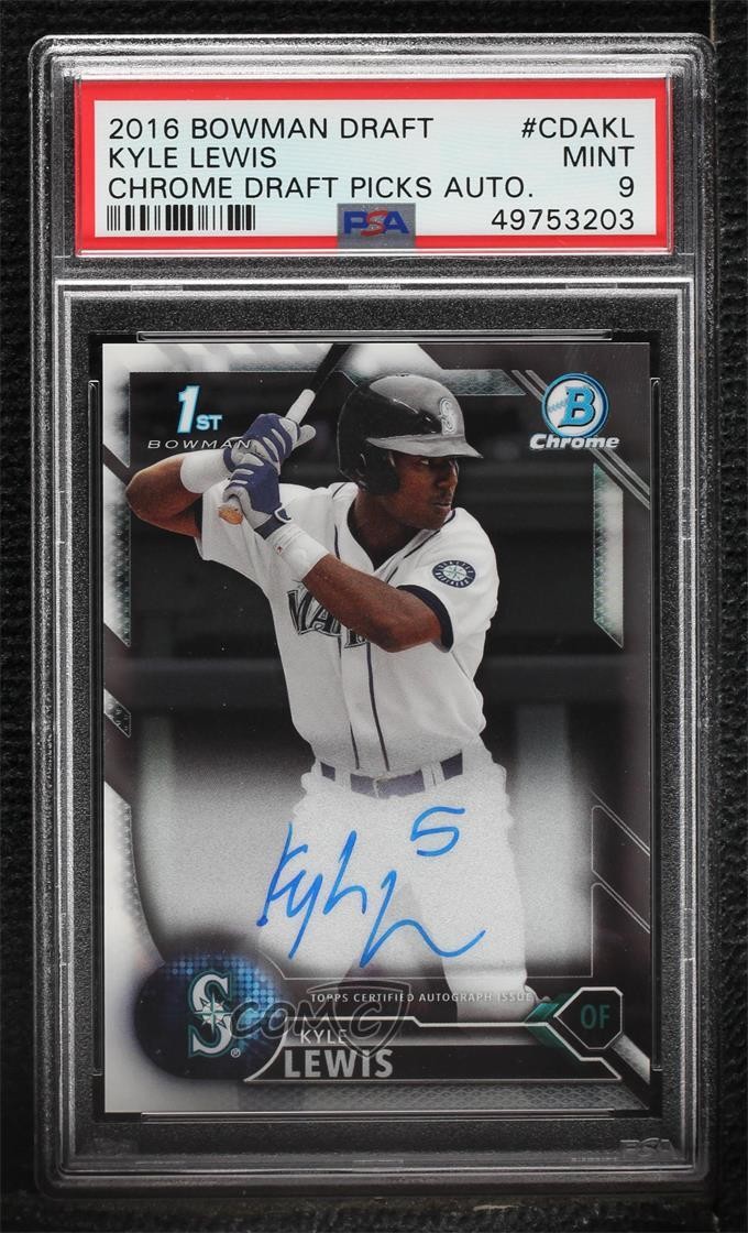 2016 Bowman Draft Chrome Pick Kyle Lewis #CDA-KL PSA 9 MINT Auto 0p10