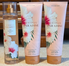 NEW Bath  Body Works Hibiscus Paradise Fine Fragrance Mist  TWO Body Creams