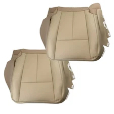 Left+Right Leather Seat Cover Front PERF Bottom For 2007-14 Ford Expedition Tan