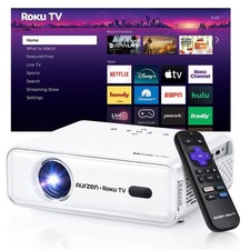 Roku TV Smart Projector with Wifi and Bluetooth, Roku TV Built-in, 1080P FHD,...