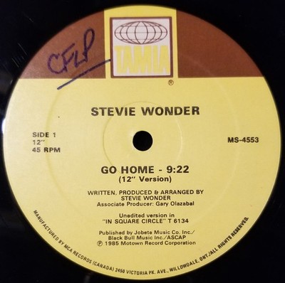 Stevie Wonder - Go Home 1985 12'' Motown MS-4553 Very Good Plus (VG+)