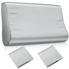 2 Pcs Silk Pillowcase for Memory Foam Neck Satin Pillow Case for Contoured Su