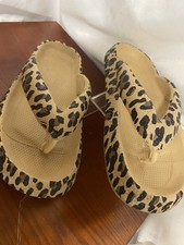 Leopard Print Foam Flip Flops Sandals Size 42 Lightweight