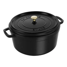 Hot Deal! Staub Cast Iron 8.75 qt , Round, Dutch Oven, Black Matte New
