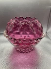 Vintage Venetian Hand Blown Glass Bowl Murano Italy Rose Pink