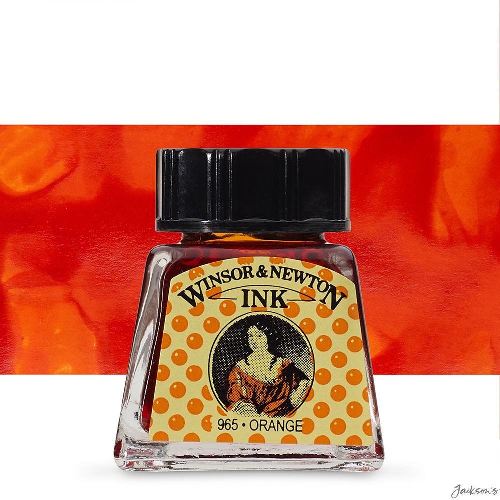 Winsor & Newton Drawing Ink Shellac 14ml Orange For Brush Dip Pen Airbrush