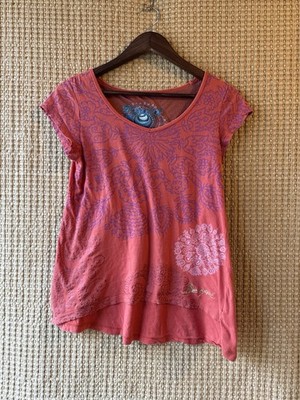 Desigual 2000s Y2K Tattoo Fitted Skinny Tee S Sexy Club Boho Popstar Teen Womens