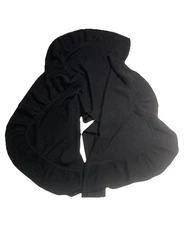 Precious Fibers 100% Cashmere Ruffle Trim Shawl Cover Up Black