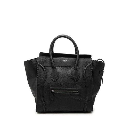 Celine Luggage Mini Handbag Black Leather