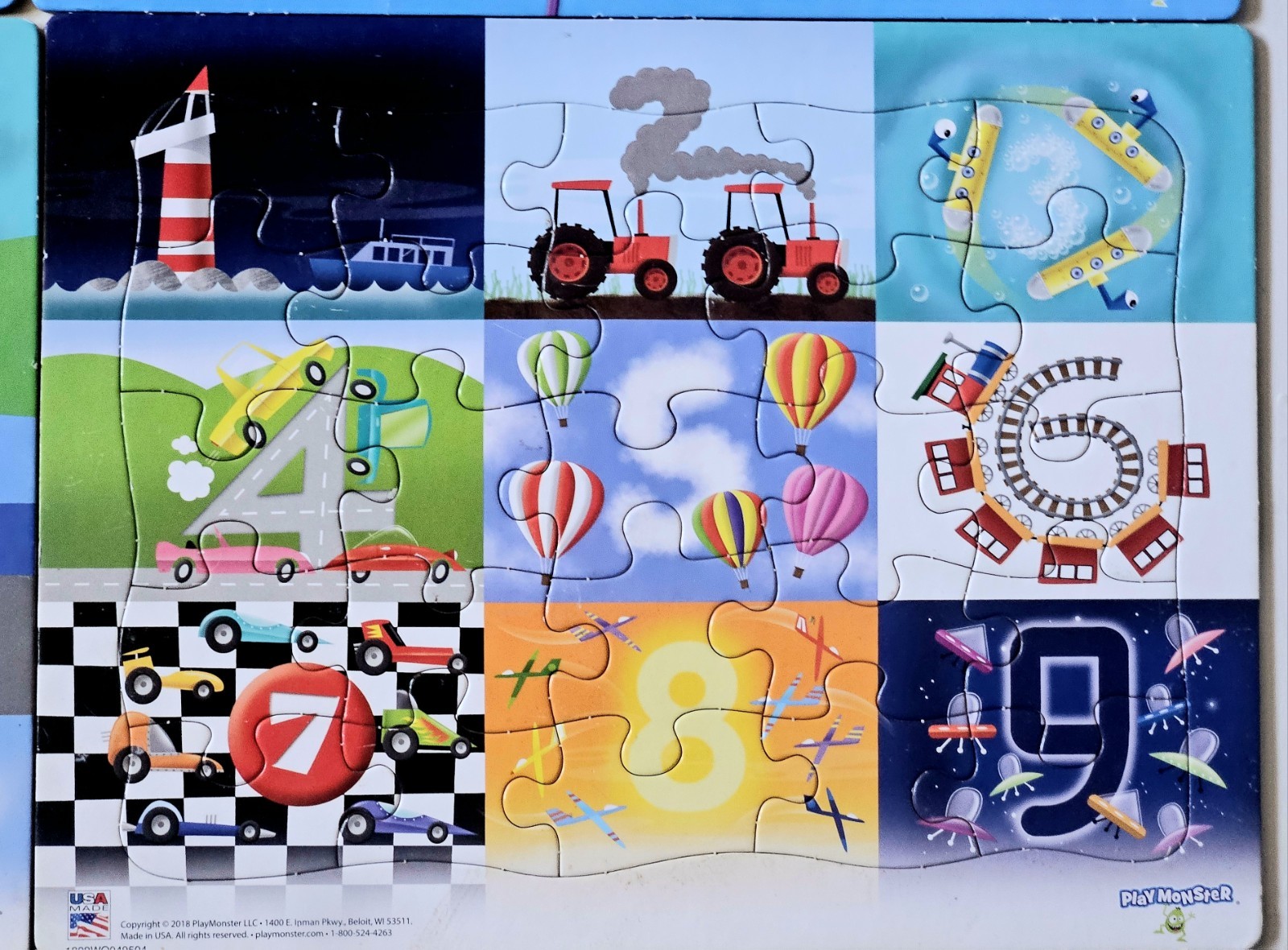 11 PlayMonster 25 Piece Learning Puzzles Ages 3+ MAPS FISH NUMBERS ABC ANIMALS