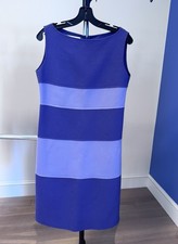 Valentino Purple Colorblock Virgin Wool Cashmere Shirt Dress IT42 US6 Italy