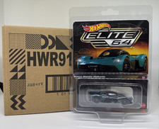 Hot Wheels Elite 64 #13 Aston Martin Valkyrie Teal 1:64 Diecast Real Rider HWR91