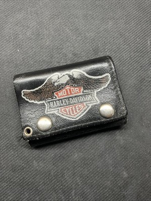Harley Davidson Motorcycle Biker Wallet Eagle Patch Leather