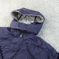 Bulwark Jacket Mens S Blue Flame Resistant FR Insulated Hooded Work Parka Coat
