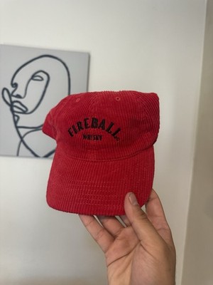 Fireball Whisky Red Corduroy Advertising Hat Cap Distillery Theme