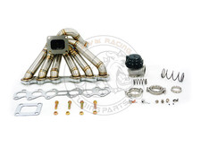 T4 Top Mount Turbo Manifold 2jzgte 3mm Ss304 42mm Od 14mm Flange 44mm Wastegate