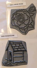 Simon Says Lot of 2 Stamps -Doghouse -Large Rose-  Rubber Cling Crafting Stamps