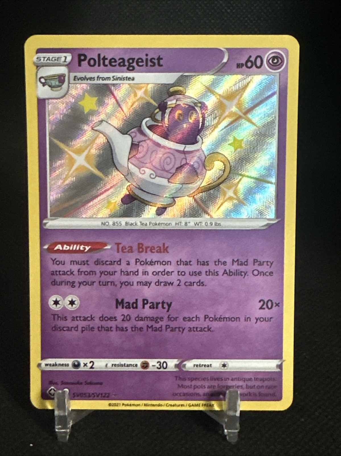 Polteageist SV053/SV122 Shining Fates Shiny Vault Shiny Holo Pokemon Card