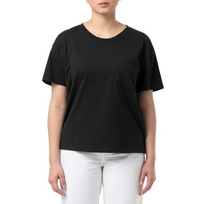 Time and Tru Women's Size XS Black Cotton Boyfriend Pocket Tee Short Sleeves A16