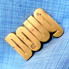 Doug Belt Buckle Iconic 70s Cut Out Solid Brass Name Vtg Baron Taiwan  .NOX282