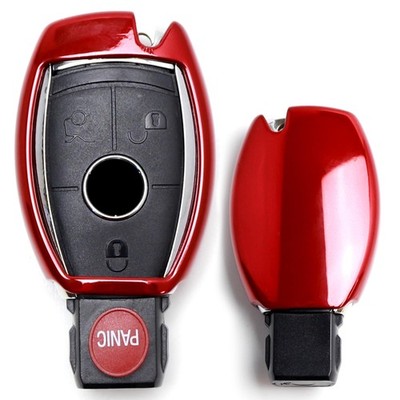 Chrome Red TPU Key Fob Case For Mercedes C E S M CLA CLK CLS SLK GLK GLA GL etc.
