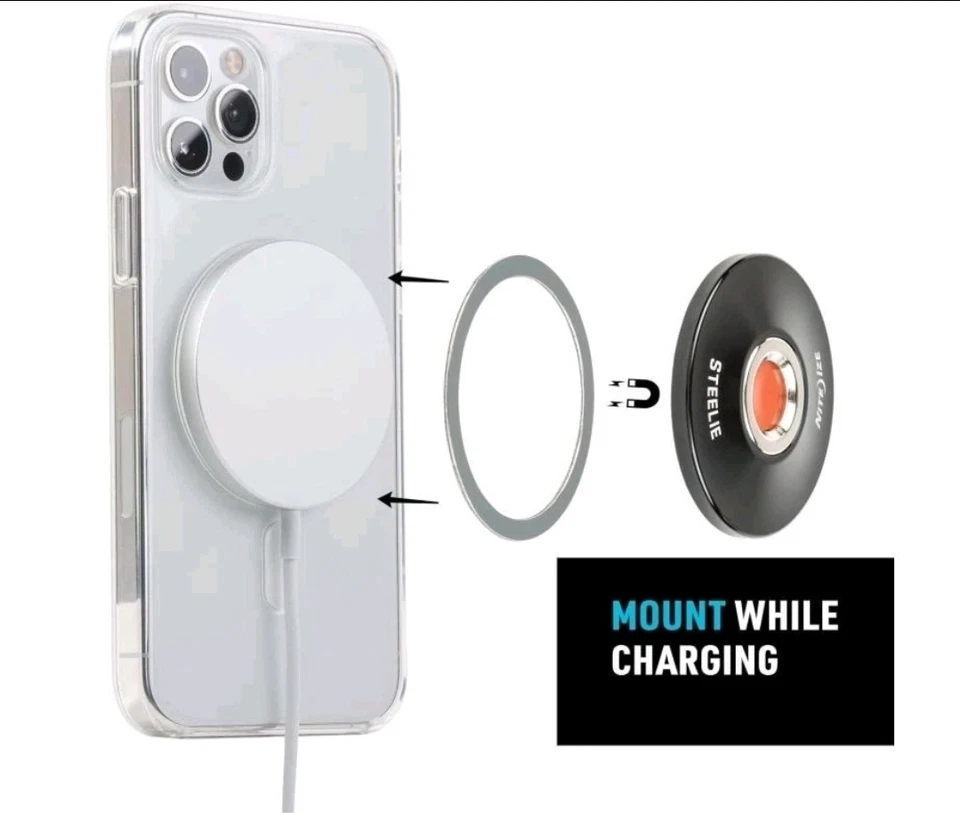 Nite Ize Steelie 360° Magnetic Mount Orbiter Plus Magnetic Socket + Metal Ring - Image 3 of 4