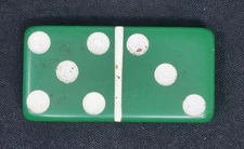 Vintage Green 3/5 Puremco No. 616 Standard Marblelike Dominoe Made In USA