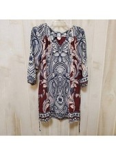 Boho Dress Mixed Print Balloon Sleeves Ties at Waist