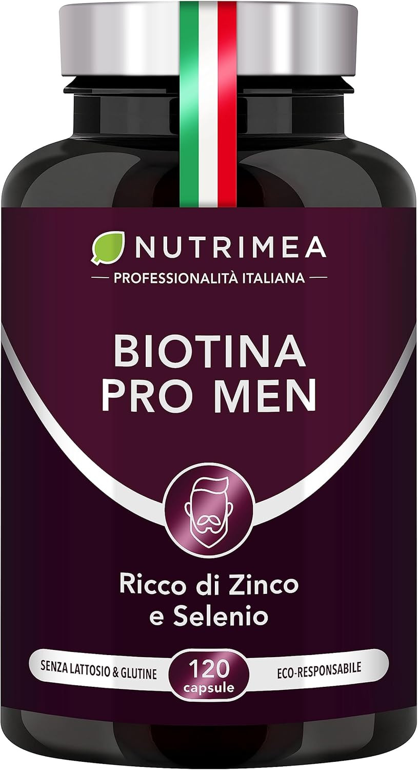 Biotina PRO MEN Integratore Capelli e Barba con Zinco e Semi di Zucca