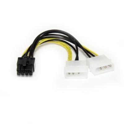 StarTech 6in LP4 to 8 Pin PCI Express Video Card Power Cable Adapter - 6.02''