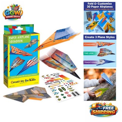 Interactive Craft Kit - 20 Customizable Paper Airplanes for Kids Ages 6-8