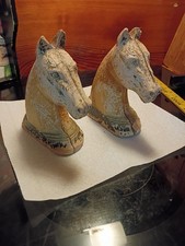 Antique Horse Head Bookends Very Heavy