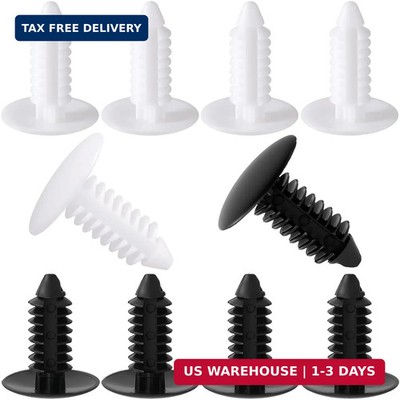 10 Pcs White Bumper Plugs, License Plate Hole Plugs, Plastic Push Pins Automotiv