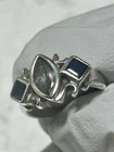 Vintage 925 Sterling Silver Mystic Topaz And Iolite Ring, Size 6